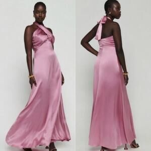 NEW! Reformation Veria Silk Maxi Dress Sugar Plum size 10